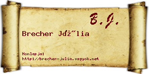 Brecher Júlia névjegykártya